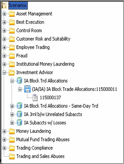 Rule Scenario Editor Navigation Tree Area