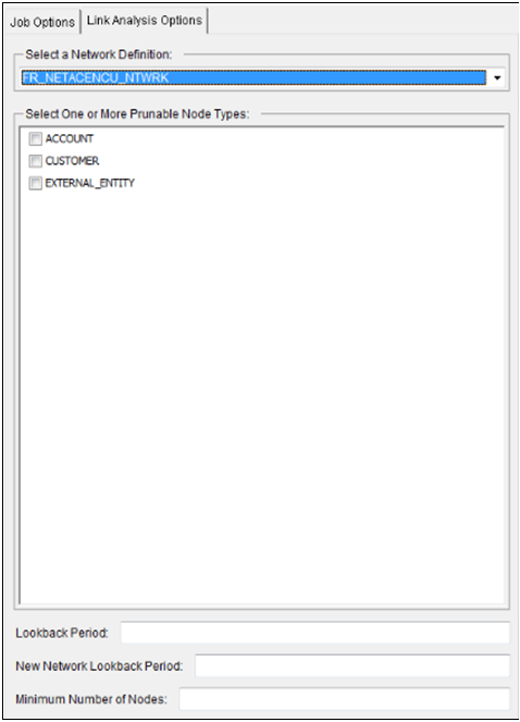 Link Analysis Options Tab Link Analysis Options Tab