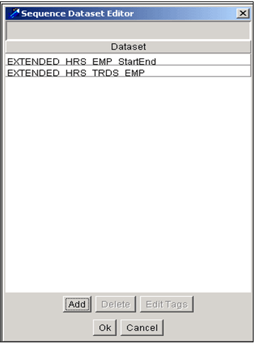 Sequence Dataset Editor Dialog Box