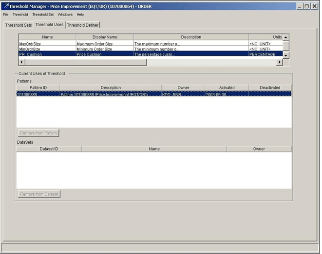 Threshold Uses Tab