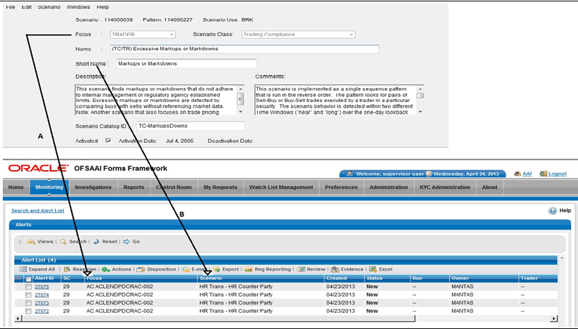UI Mapping Sample- Scenario Editor to Alert List