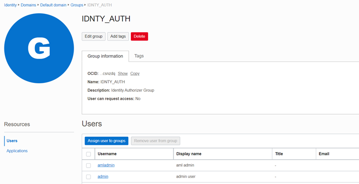 This window allows you to assign the users to a group.