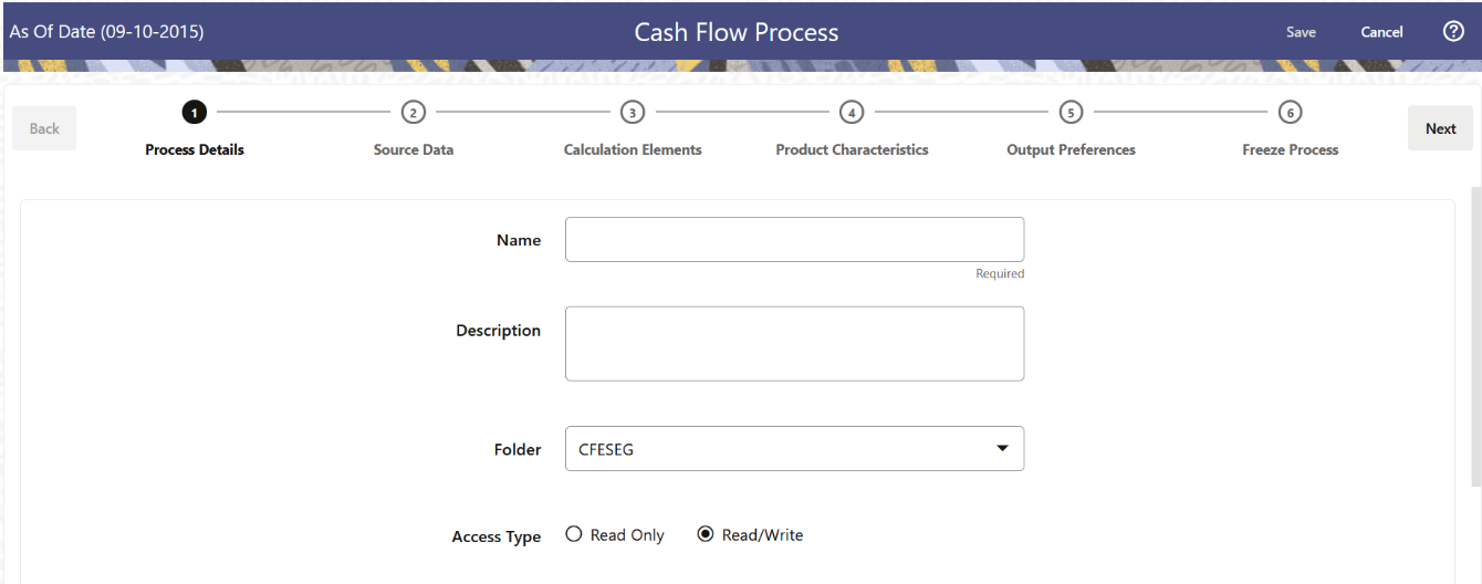 Cash Flow Process Window