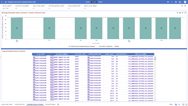 The Embedded Options Schedule Report provides the analysis capability on the Stage Embedded Options Schedule Table. The Embedded Options Schedule Report provides the analysis capability on the Stage Embedded Options Schedule Table.