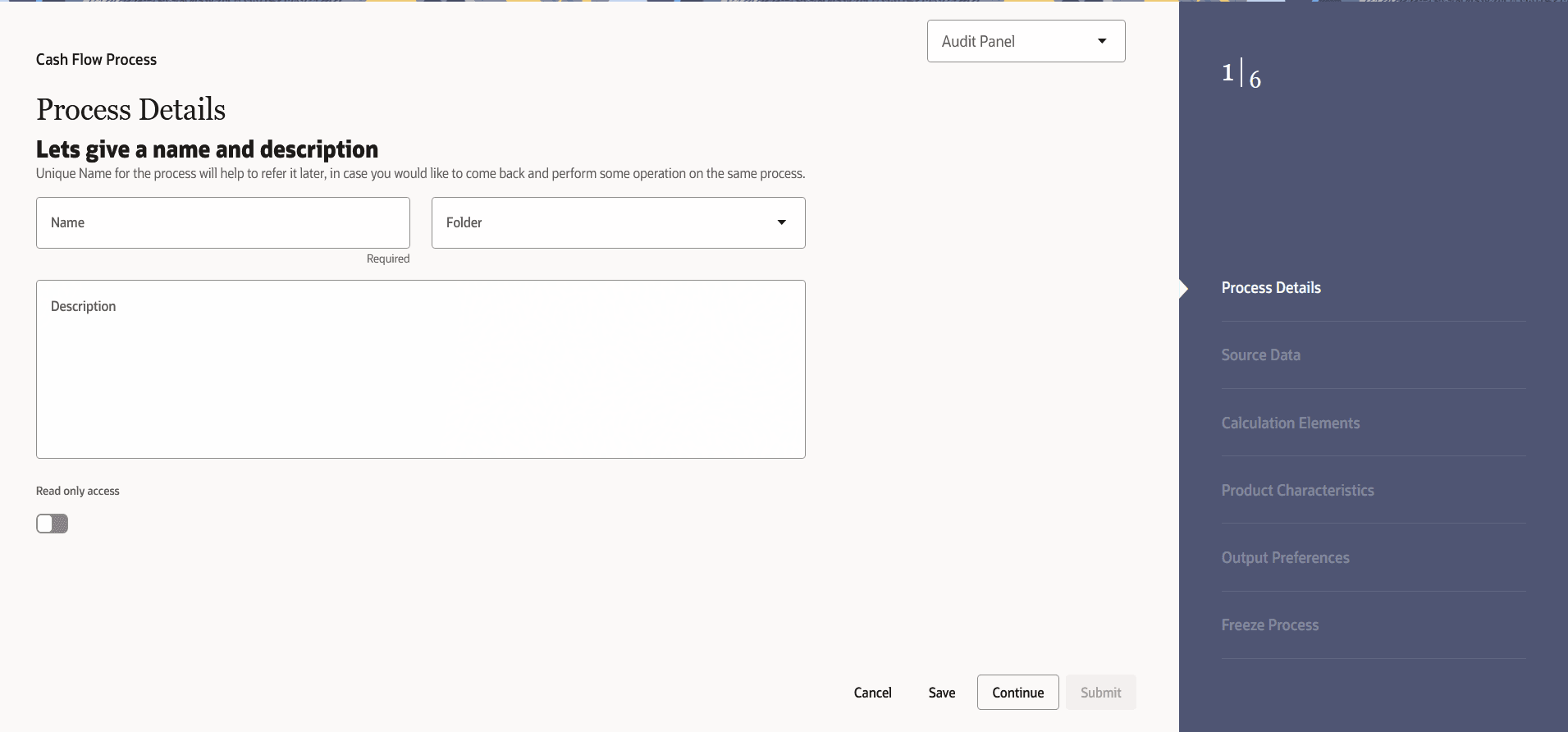 Create Cash Flow Process
