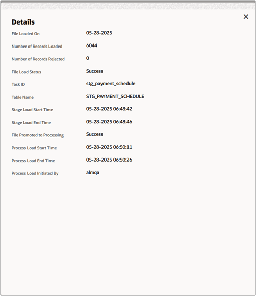 This illustration displays the details of the selected data file. This illustration displays the details of the selected data file.