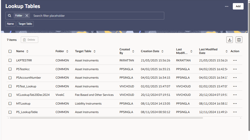 Lookup Tables — Summary page Lookup Tables — Summary page