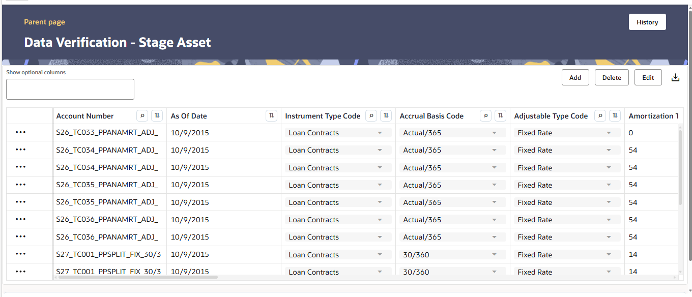 Data Verification – Stage Asset (sample Staging table)