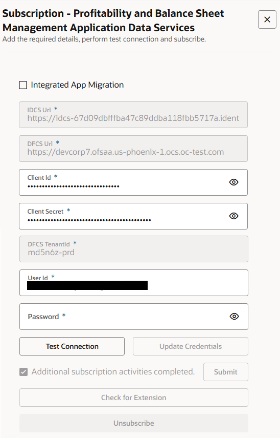 Subscription window