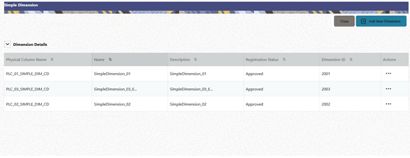 This screen displays the summary of the Simple Dimensions and Actions icon. This screen displays the summary of the Simple Dimensions and Actions icon.