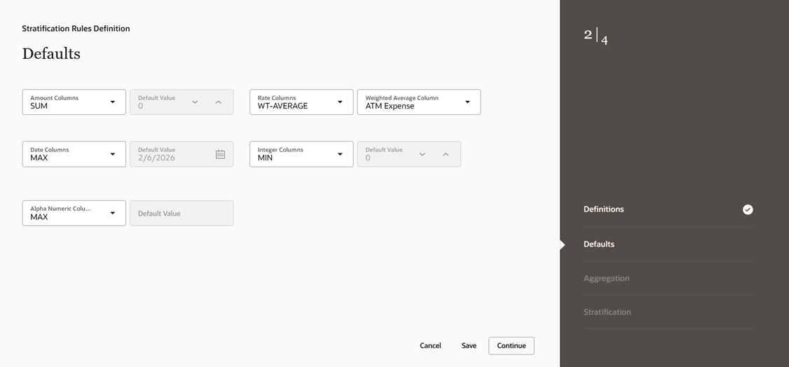 Defaults section Defaults section