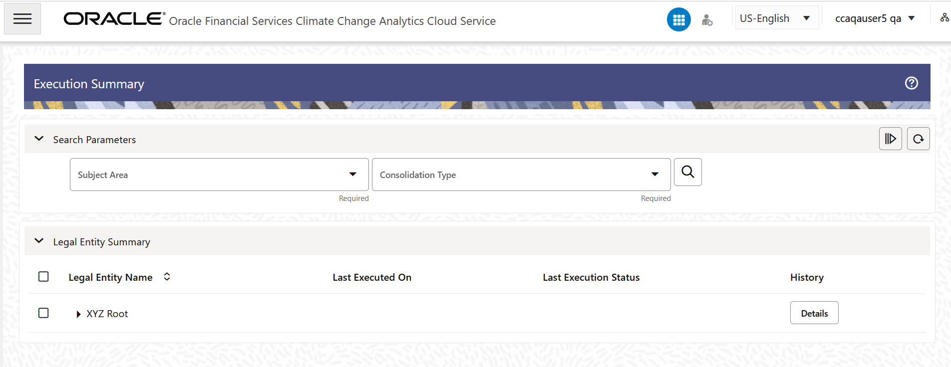 The Execution Summary page The Execution Summary page