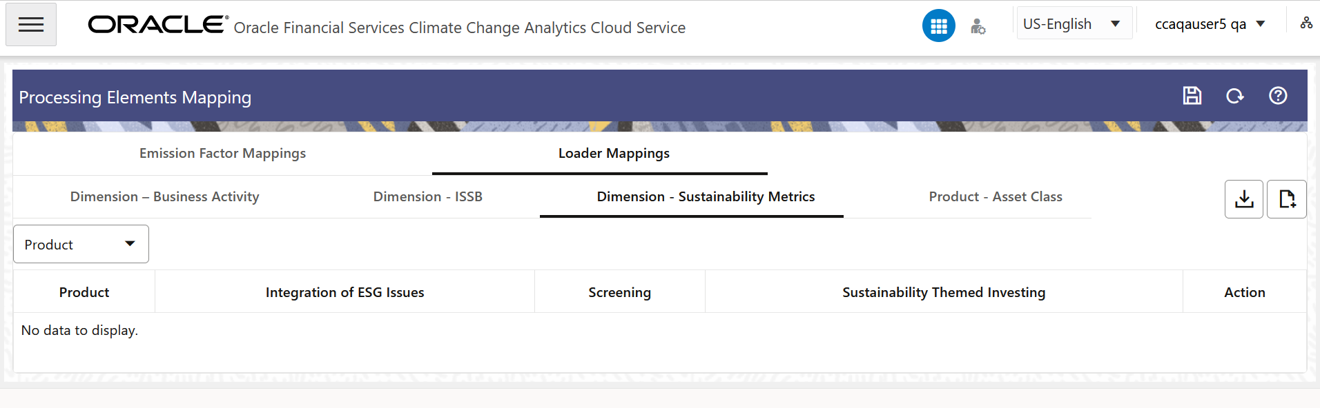 Dimension - Sustainability Metrics Dimension - Sustainability Metrics