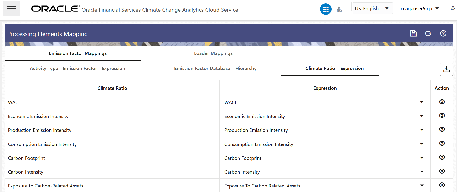 The Emission Factor Database- Climate Ratio tab The Emission Factor Database- Climate Ratio tab