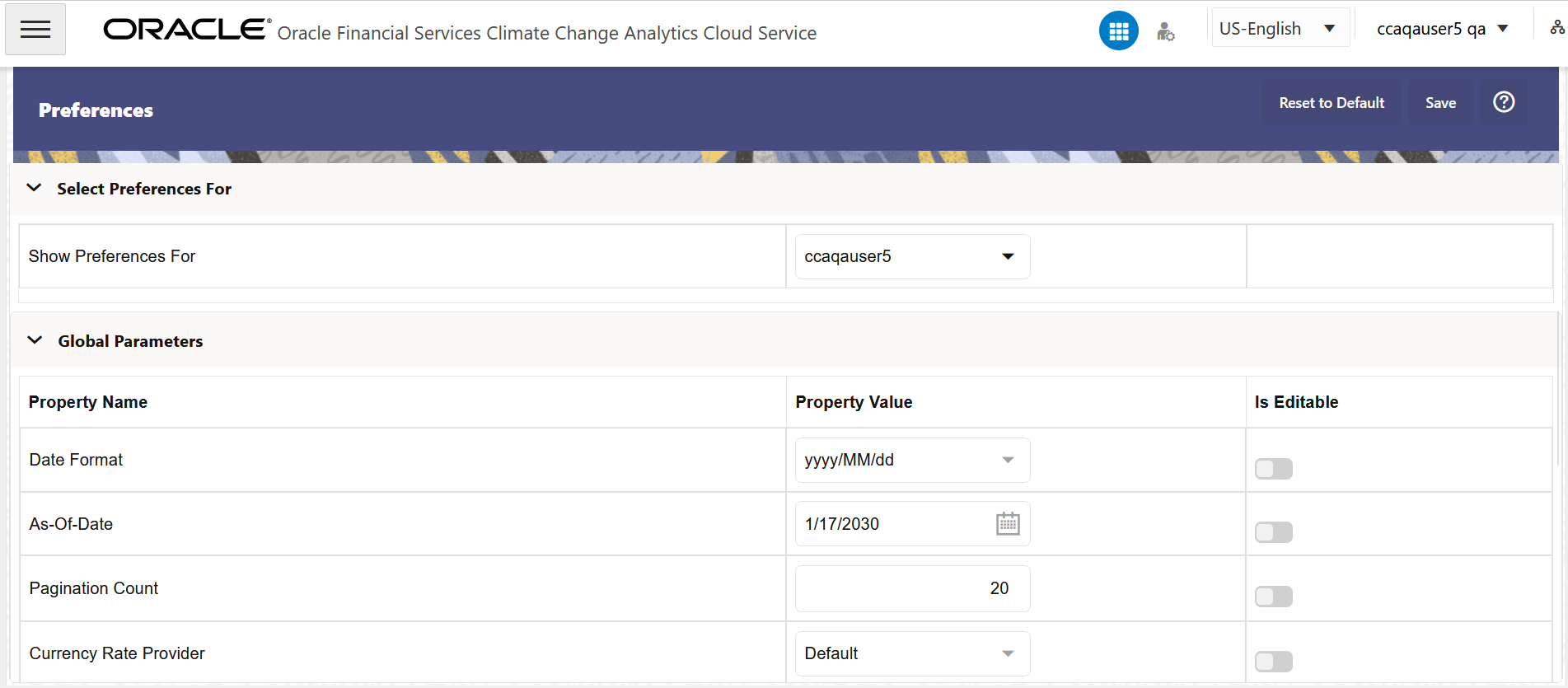 Preference Screen Preference Screen