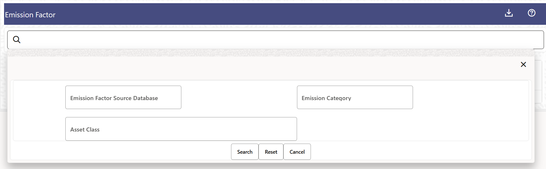 Emission Factor Search Details