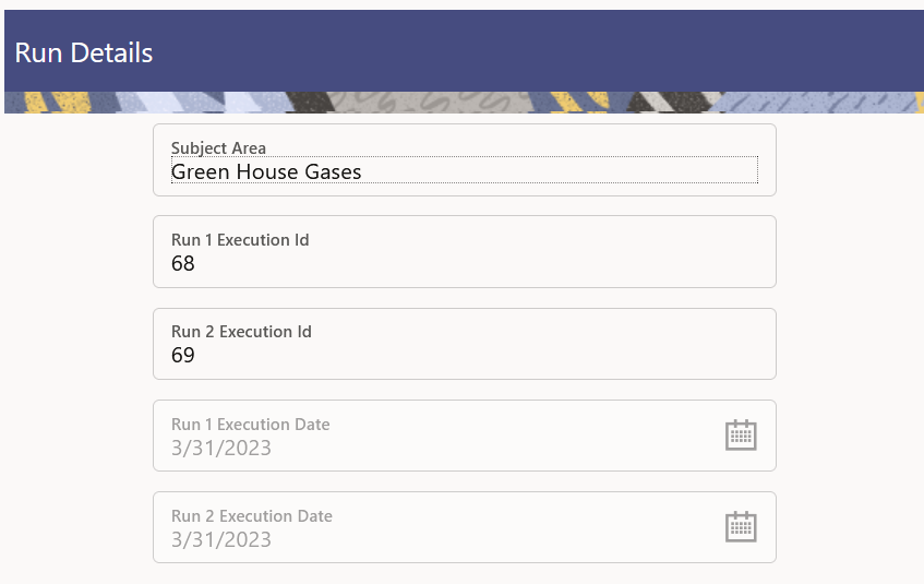 Run Details Window