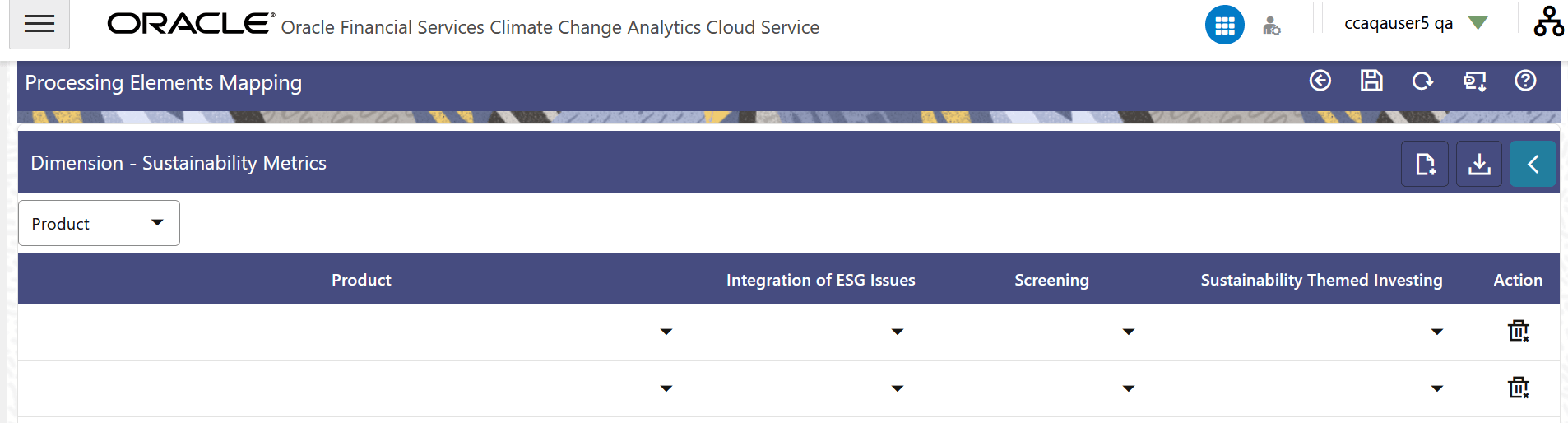 Dimension - Sustainability Metrics