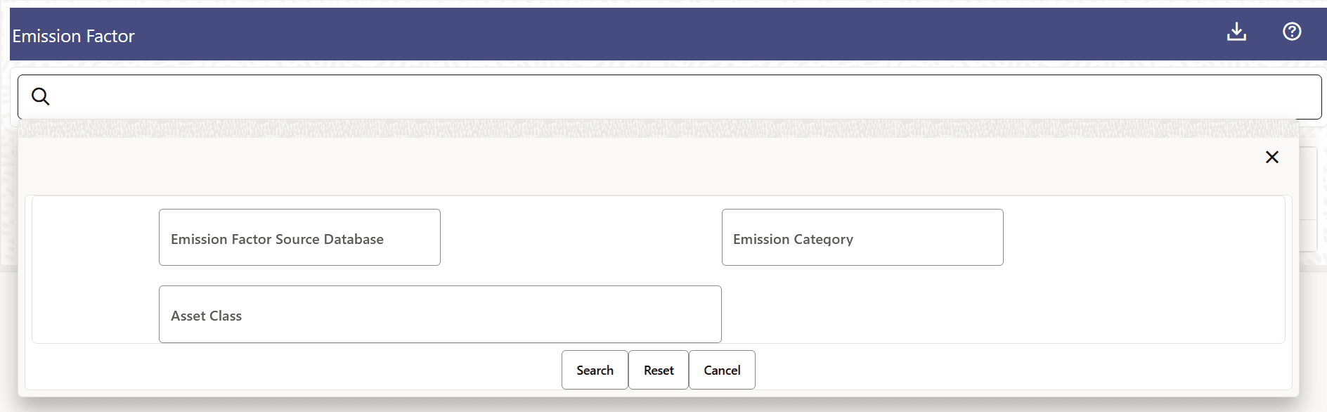 Emission Factor Search Details