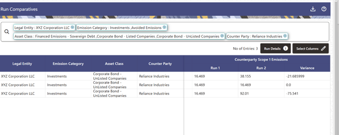 Run Comparatives Window