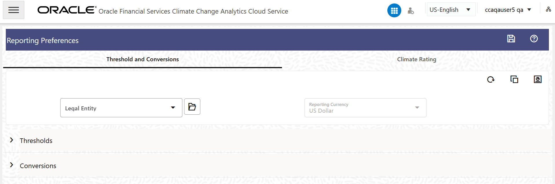 The Reporting Preferences Page