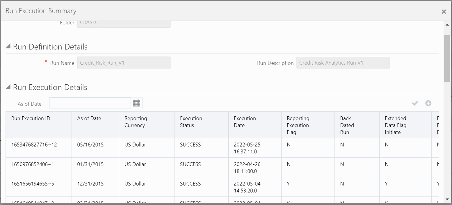 This image displays the Run Execution Summary.