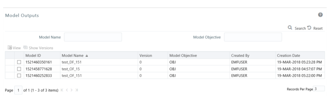 This image displays the Model Outputs.