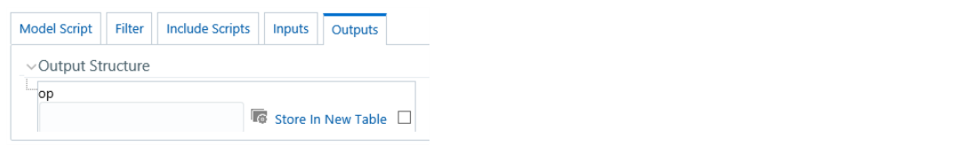 This image displays the Outputs tab.