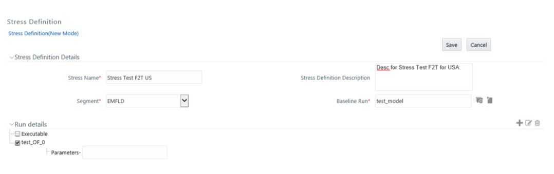 This image displays the Stress Definition page.
