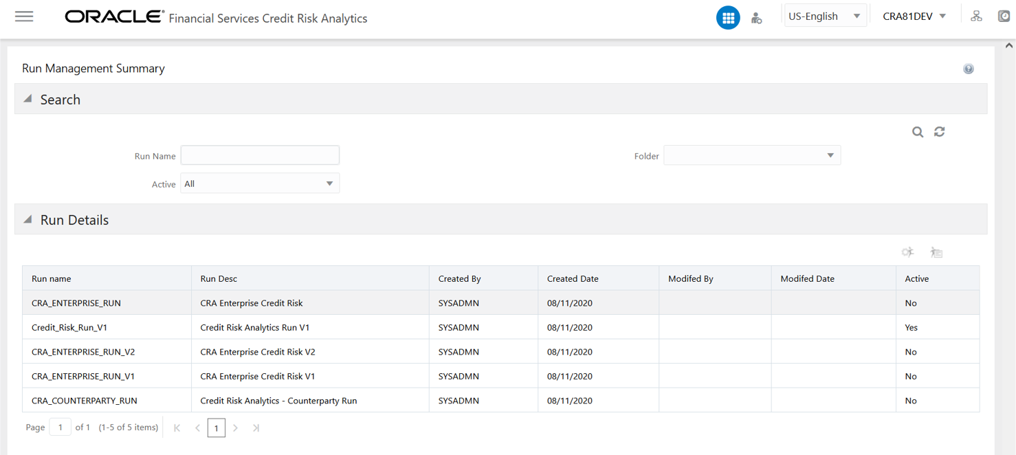 This image displays the Run Management Summary. This image displays the Run Management Summary.
