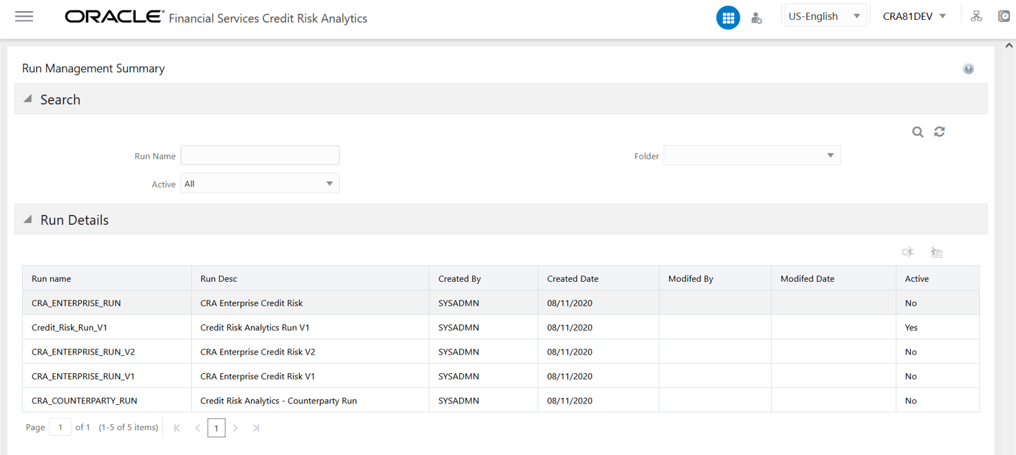 This image displays the Run Management Summary. This image displays the Run Management Summary.