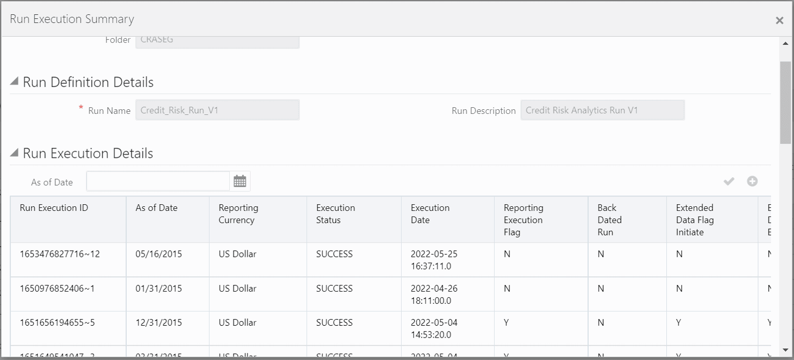 This image displays the Run Execution Summary.