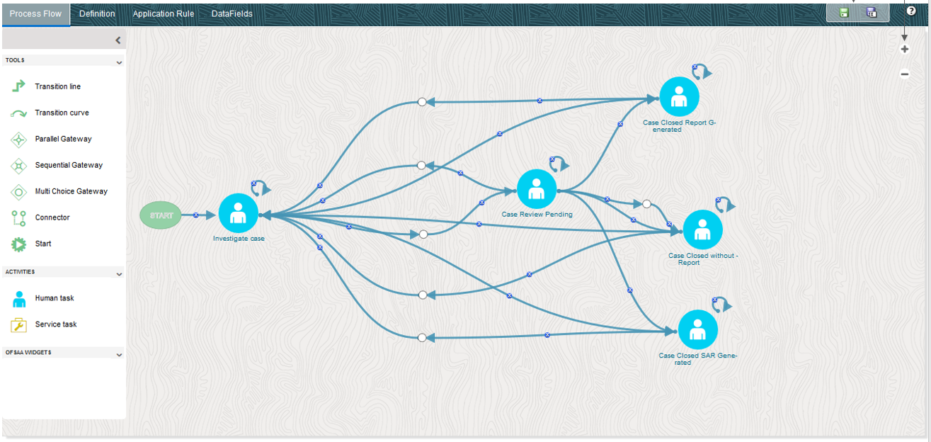 Drawing Canvas present in Process Flow tab