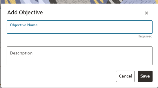 This image displays the Objective Details Dialog box.
