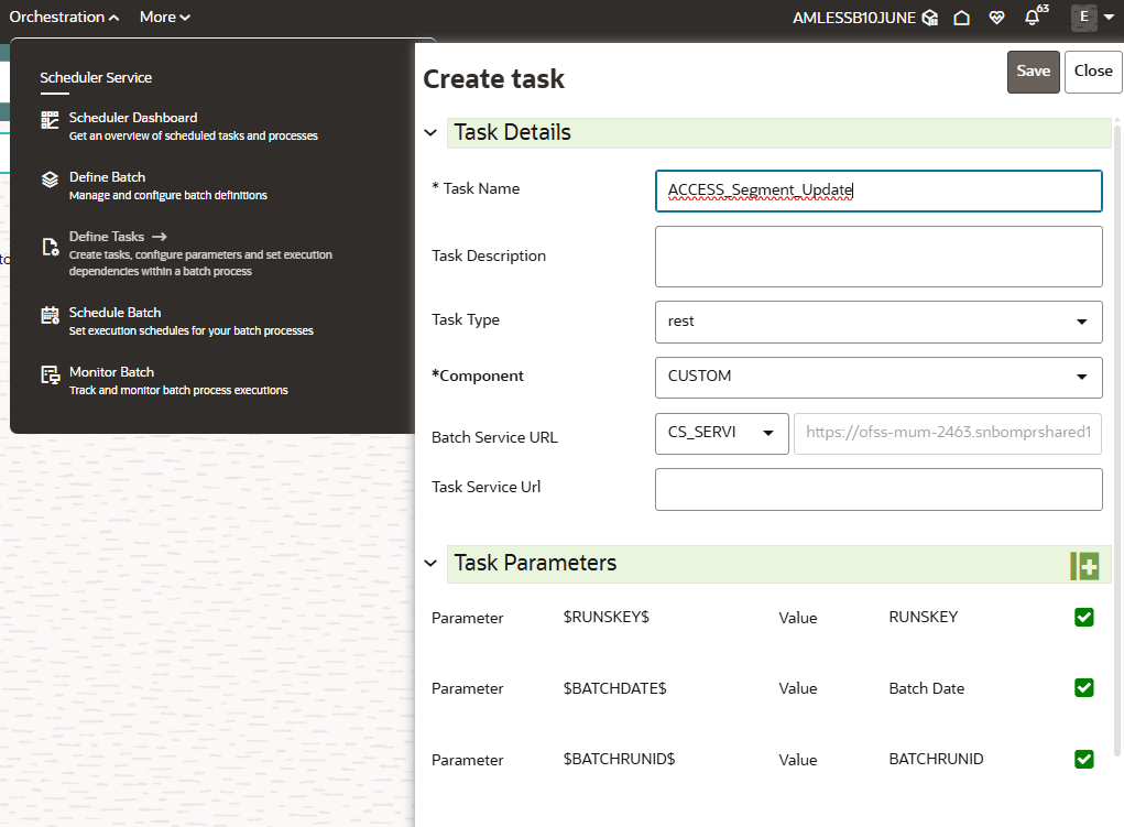 The Create Task Window