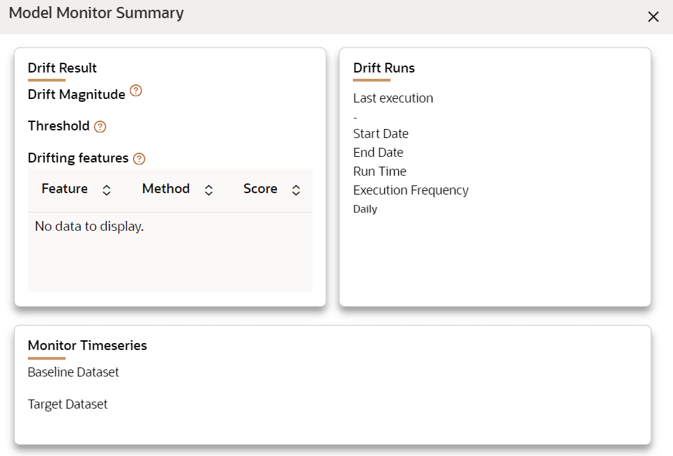 This image displays the Model Monitor Summary.