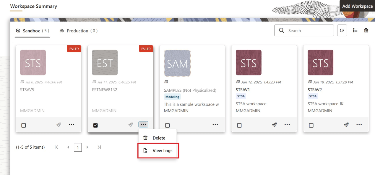 This image displays the View Logs.