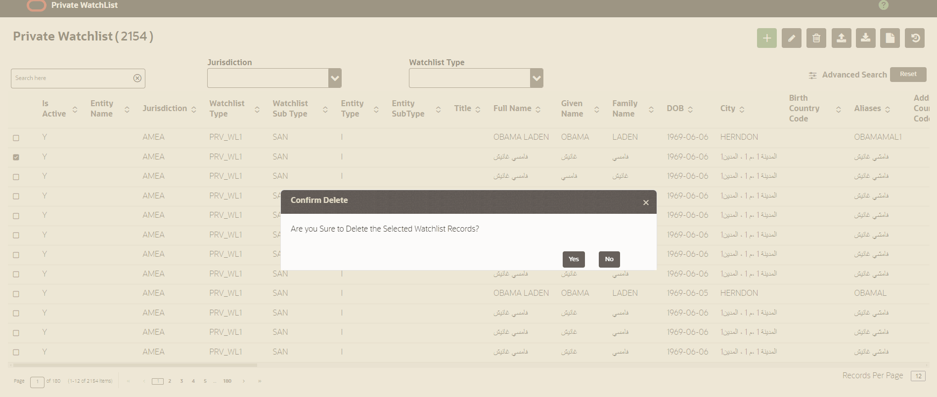 This image displays Delete a Record.