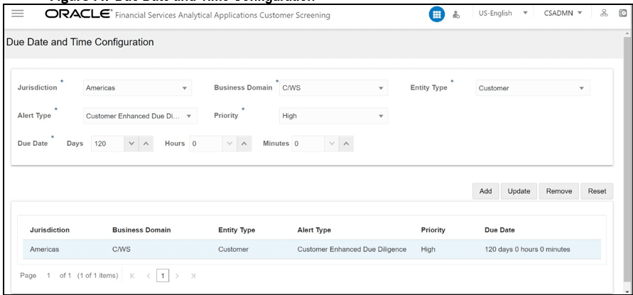 This image displays the Due Date and Time Configuration.