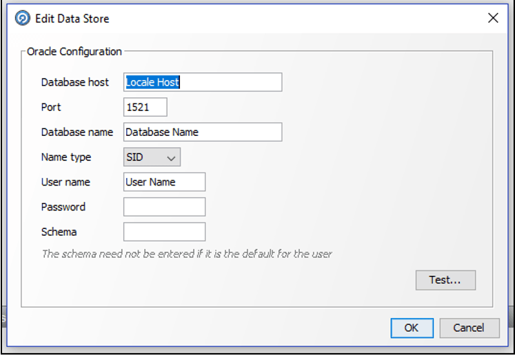 This image displays the Edit Data Store for Staging Database Connection.