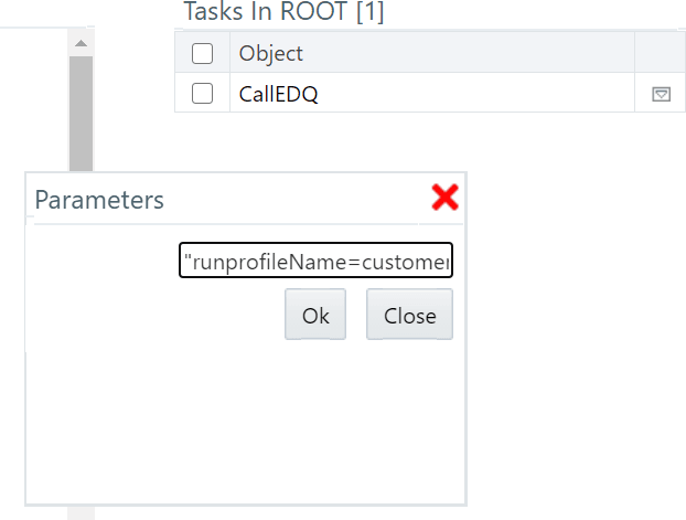 Parameters for the CS_Call_Customer_Screening_den Process