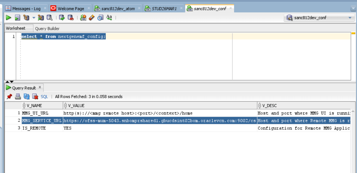 The MMG Service URL on the Sanctions Schema