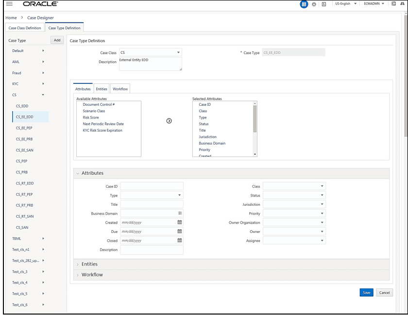 This image displays the Case Designer page.