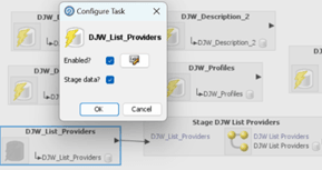 The Configure Task pop-up. The Configure Task pop-up.