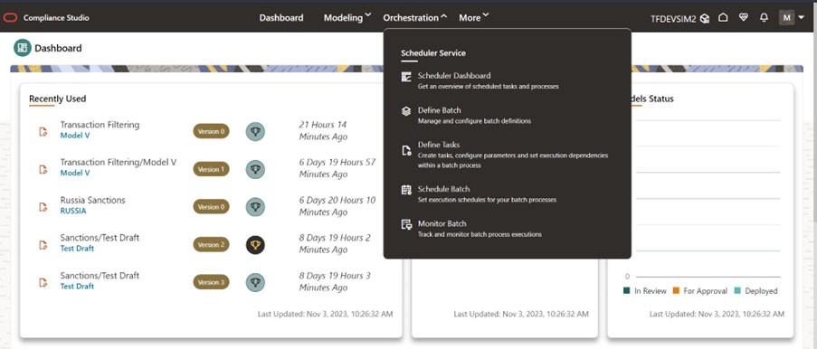 Accessing Scheduler Service from Dashboard