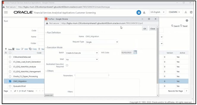 This image displays the Fire Run page.