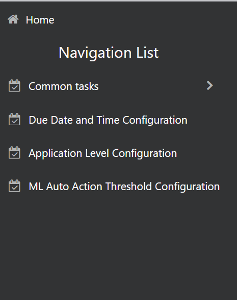 This image displays the Navigation list.