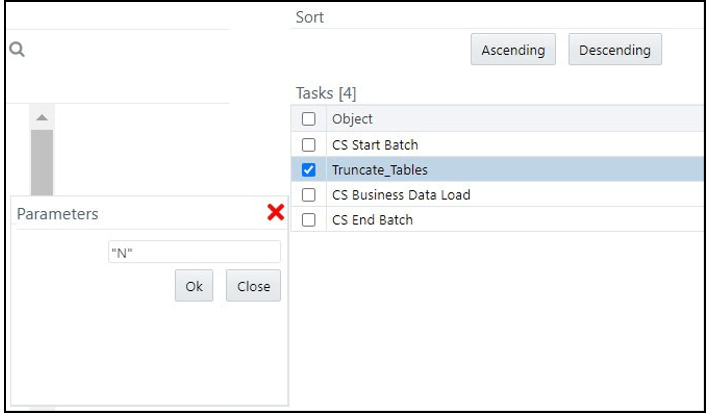 This image displays the Parameters window.