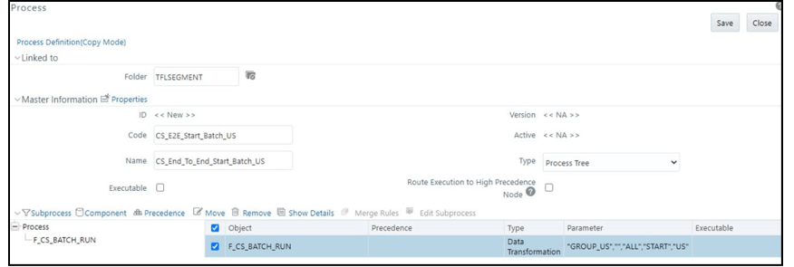 This image displays the Process Definition (Copy Mode).