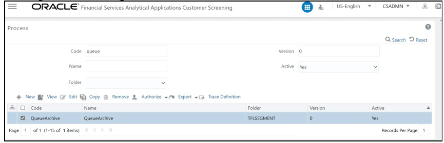 This image displays the Process page.